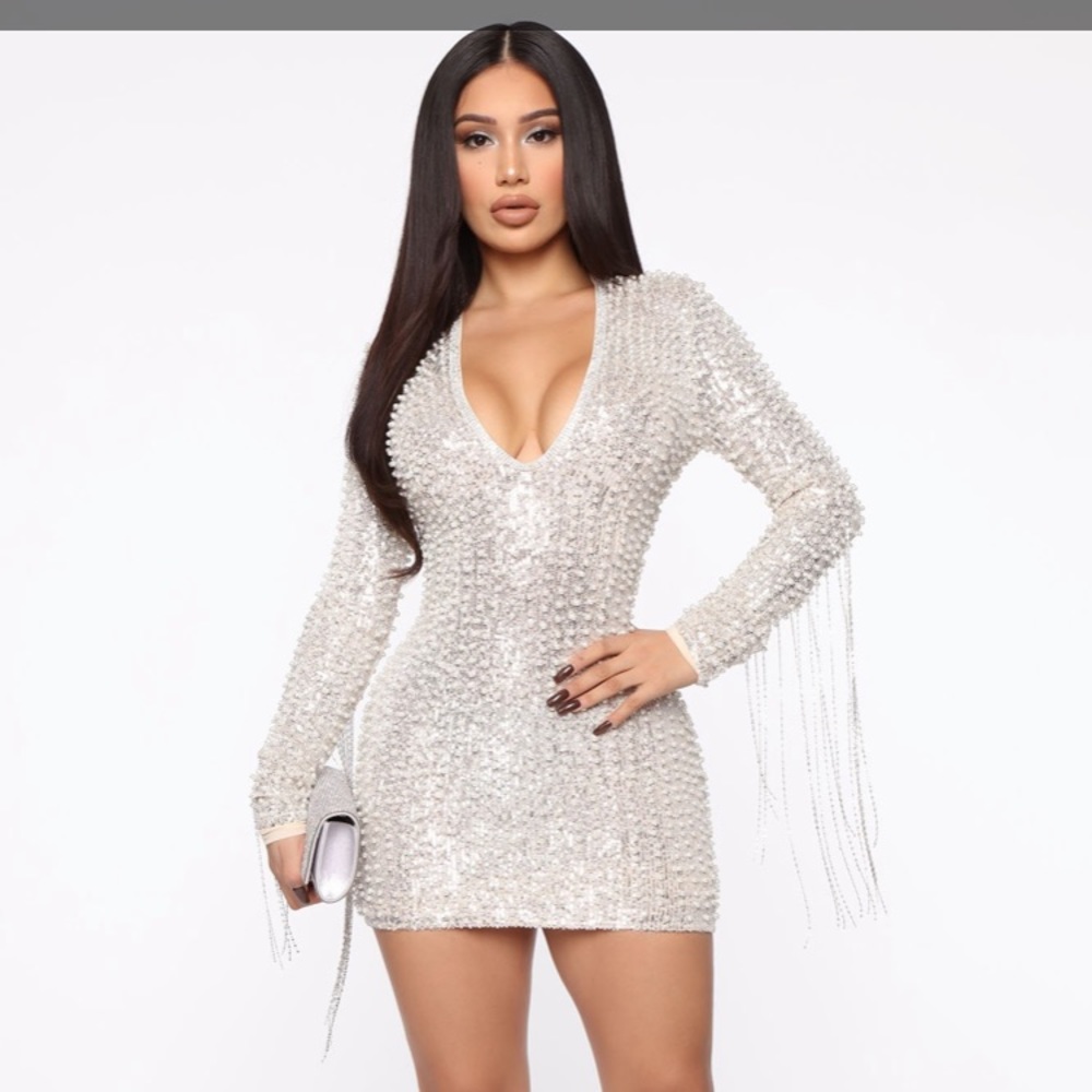 For tonight’s special pearl mini dress